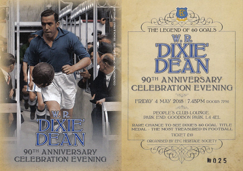 “60 at 90” – A Night to Remember William Ralph “Dixie” Dean